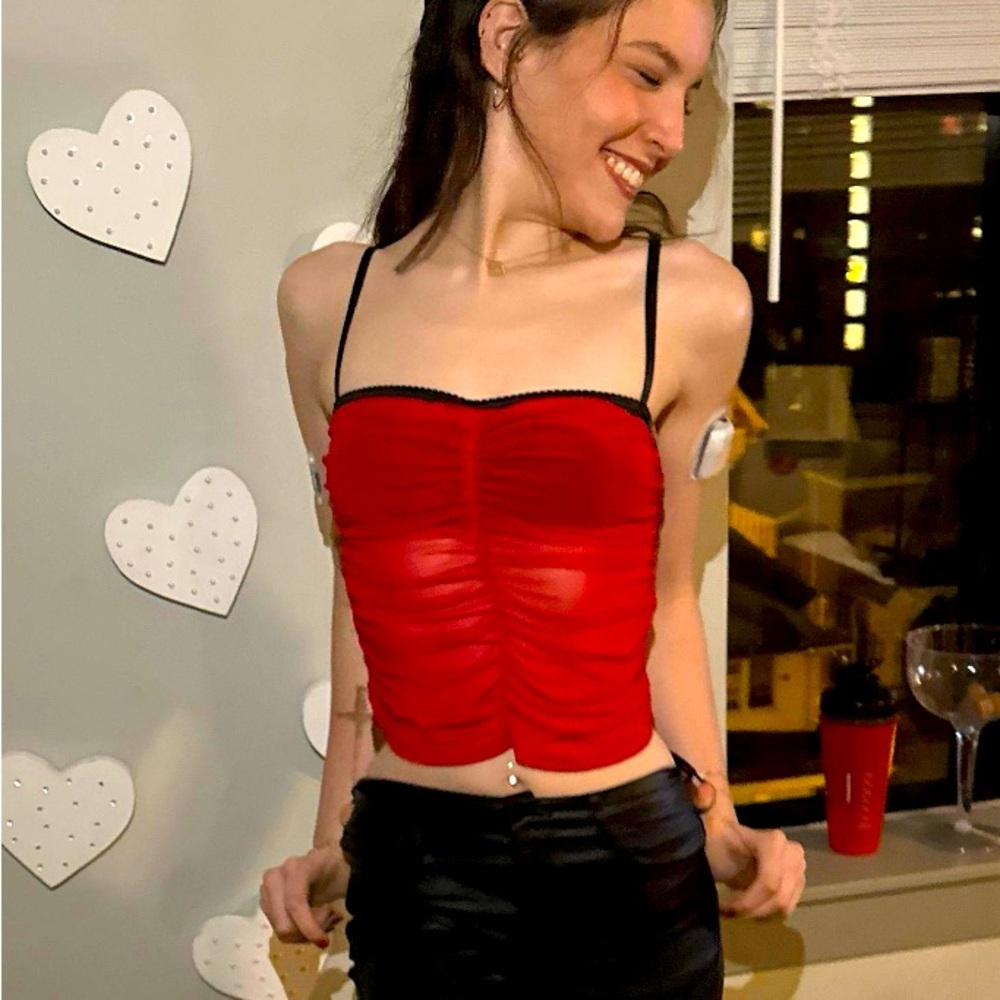 Red Mesh Top